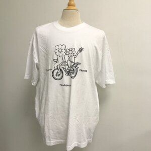 Mark Gonzales HVW8 white t shirt graphic flower power
